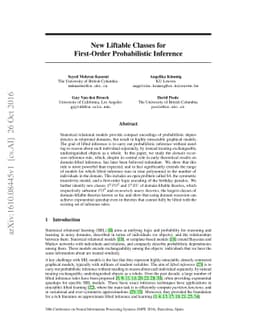 New Liftable Classes for First-Order Probabilistic Inference