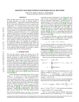 Adaptive matching pursuit for sparse signal recovery