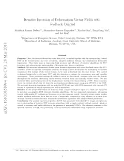 Iterative Inversion of Deformation Vector Fields with Feedback Control