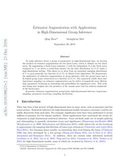 Estimator Augmentation with Applications in High-Dimensional Group
  Inference