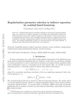 Regularization parameter selection in indirect regression by residual
  based bootstrap