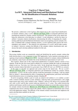 CogALex-V Shared Task: LexNET - Integrated Path-based and Distributional
  Method for the Identification of Semantic Relations
