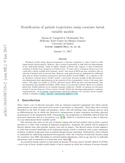 Stratification of patient trajectories using covariate latent variable
  models