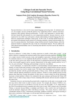 A Deeper Look into Sarcastic Tweets Using Deep Convolutional Neural
  Networks