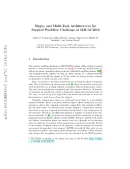 Single- and Multi-Task Architectures for Surgical Workflow Challenge at
  M2CAI 2016