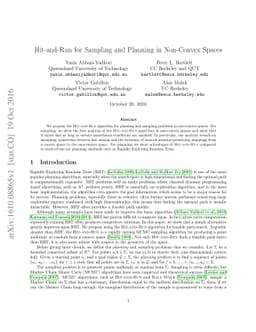 Hit-and-Run for Sampling and Planning in Non-Convex Spaces