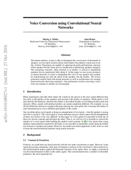 Voice Conversion using Convolutional Neural Networks