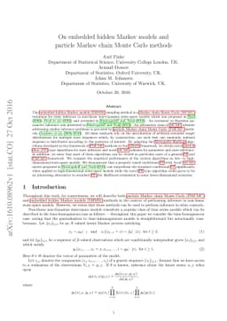 On embedded hidden Markov models and particle Markov chain Monte Carlo
  methods