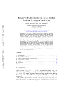 Improved Classification Rates under Refined Margin Conditions
