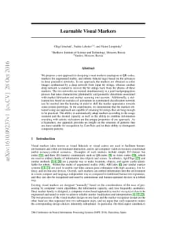 Learnable Visual Markers