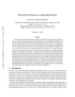 Hierarchical Clustering via Spreading Metrics