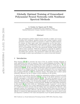 Globally Optimal Training of Generalized Polynomial Neural Networks with
  Nonlinear Spectral Methods