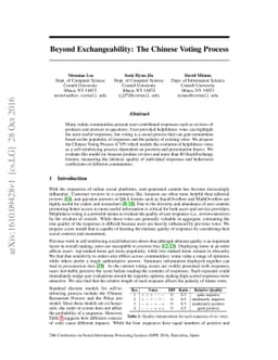 Beyond Exchangeability: The Chinese Voting Process