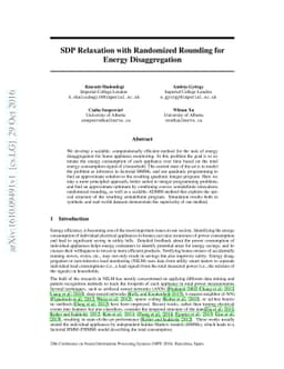 SDP Relaxation with Randomized Rounding for Energy Disaggregation