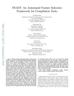 FEAST: An Automated Feature Selection Framework for Compilation Tasks