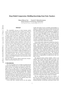 Deep Model Compression: Distilling Knowledge from Noisy Teachers