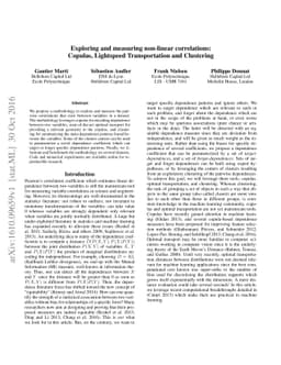 Exploring and measuring non-linear correlations: Copulas, Lightspeed
  Transportation and Clustering