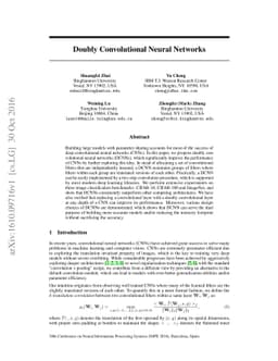 Doubly Convolutional Neural Networks