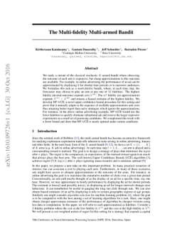 The Multi-fidelity Multi-armed Bandit