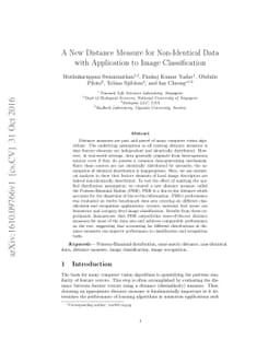 A New Distance Measure for Non-Identical Data with Application to Image
  Classification