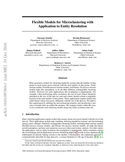 Flexible Models for Microclustering with Application to Entity
  Resolution