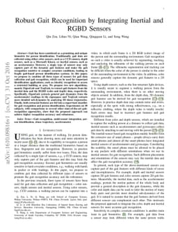 Robust Gait Recognition by Integrating Inertial and RGBD Sensors