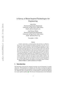 A Survey of Brain Inspired Technologies for Engineering