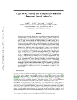 LightRNN: Memory and Computation-Efficient Recurrent Neural Networks