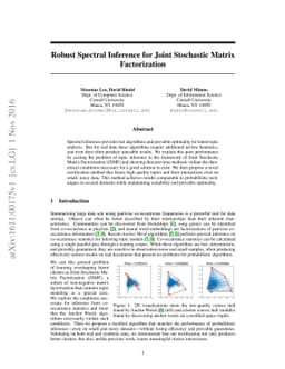 Robust Spectral Inference for Joint Stochastic Matrix Factorization