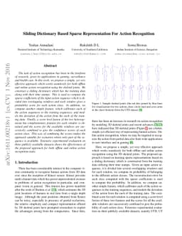 Sliding Dictionary Based Sparse Representation For Action Recognition