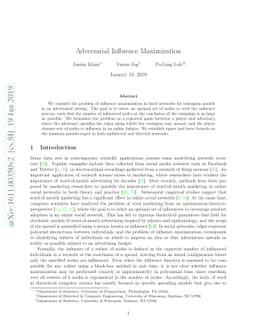 Adversarial Influence Maximization