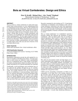Bots as Virtual Confederates: Design and Ethics