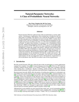 Natural-Parameter Networks: A Class of Probabilistic Neural Networks