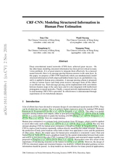 CRF-CNN: Modeling Structured Information in Human Pose Estimation