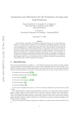 Limitations and Alternatives for the Evaluation of Large-scale Link
  Prediction