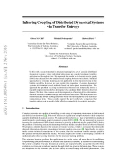 Inferring Coupling of Distributed Dynamical Systems via Transfer Entropy