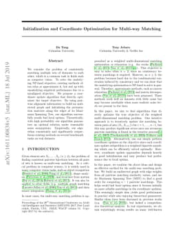 Initialization and Coordinate Optimization for Multi-way Matching