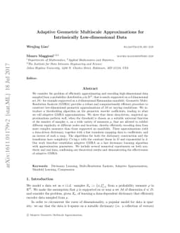 Adaptive Geometric Multiscale Approximations for Intrinsically
  Low-dimensional Data