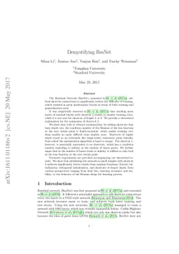 Demystifying ResNet