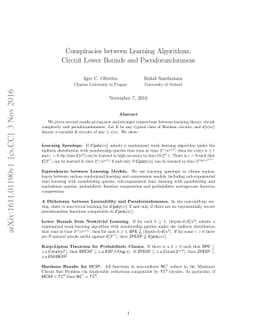 Conspiracies between Learning Algorithms, Circuit Lower Bounds and
  Pseudorandomness