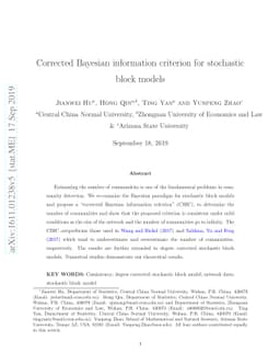 Corrected Bayesian information criterion for stochastic block models