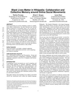 Black Lives Matter in Wikipedia: Collaboration and Collective Memory
  around Online Social Movements