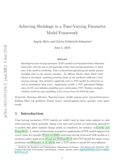 Achieving Shrinkage in a Time-Varying Parameter Model Framework