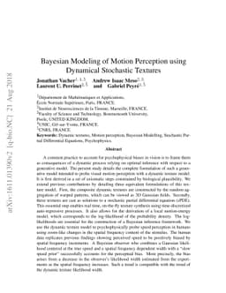 Bayesian Modeling of Motion Perception using Dynamical Stochastic
  Textures