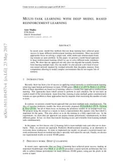 Multi-task learning with deep model based reinforcement learning