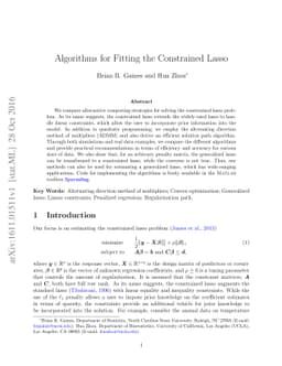 Algorithms for Fitting the Constrained Lasso