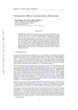 Generative Multi-Adversarial Networks