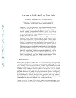 Learning a Static Analyzer from Data