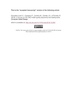 A Survey on 3D CAD model quality assurance and testing tools