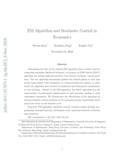 EM Algorithm and Stochastic Control in Economics
